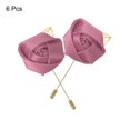 thumbnail image 3 of 6 Pcs Groom Boutonnieres Rose Boutonnieres Pins for Men Wedding Anniversary Formal Dinner Party Bean Red, 3 of 5