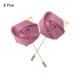 thumbnail image 3 of 6 Pcs Ramilletes de Rosa para Novios Alfileres de Ramilletes para Hombres Ceremonia de Boda Aniversario Cena Formal Fiesta Rojo Frijol, 3 of 5
