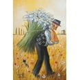 thumbnail image 2 of West, Ronald 17x24 Black Ornate Wood Framed with Double Matting Museum Art Print Titled - The Lily Picker, 2 of 4