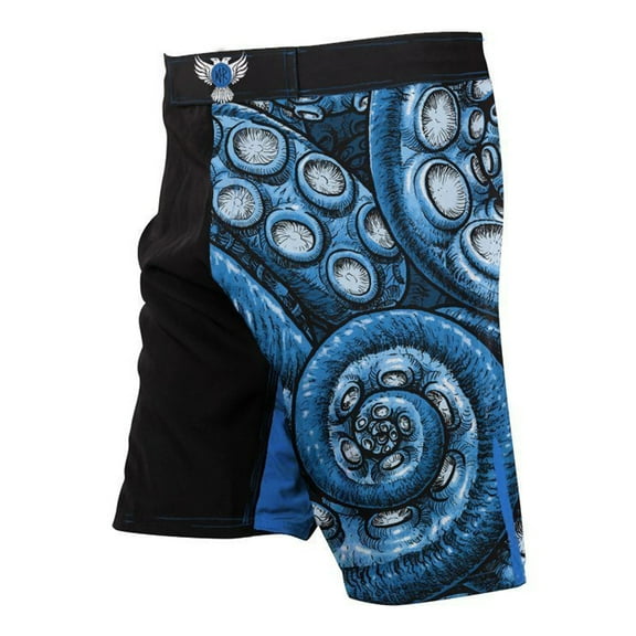 Raven Fightwear Men's Kraken Octopus MMA Shorts BJJ Blue
