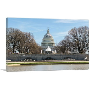 ARTCANVAS US Capitol Building Canvas Art Print - Size: 26" x 18" (0.75" Deep)