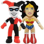 DC Universe Dynamic Duo 10" Plush Bundle, Wonder Woman, Harley Quinn