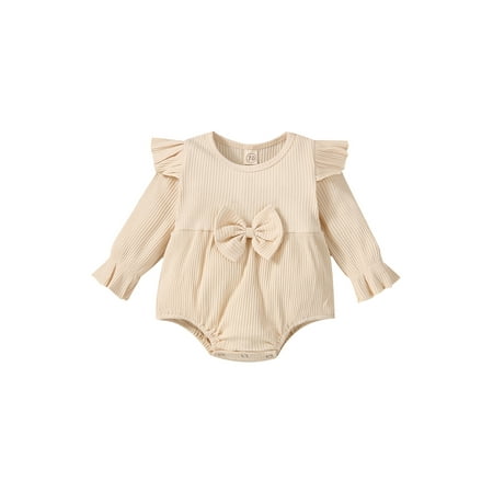 

Ma&Baby Toddler Newborn Baby Girls Jumpsuit Ribbed Ruffles Long Sleeve Playsuit Rompers