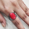 thumbnail image 6 of Coral Mans Ring, Natural Red Coral Ring, Eagle Unisex Ring, Silver Jewelry, 925 Silver Ring, Birthday Gift, Heavy Mens Ring, Arabic Design, Ottoman Style Ring, Christmas, Turkey Mens Signet Ring, 6 of 7