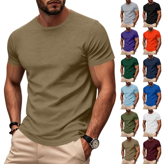 T Shirts for Man Short Sleeve Crew Neck T Shirts for Men Plain Tshirts Quick Dry Tee Casual Athletic Muscle Tshirt, 3XL