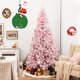 thumbnail image 3 of Costway Árbol de Navidad rosa flocado con nieve preiluminado de 225 cm, 1100 puntas con 450 luces y 8 modos, 3 of 4