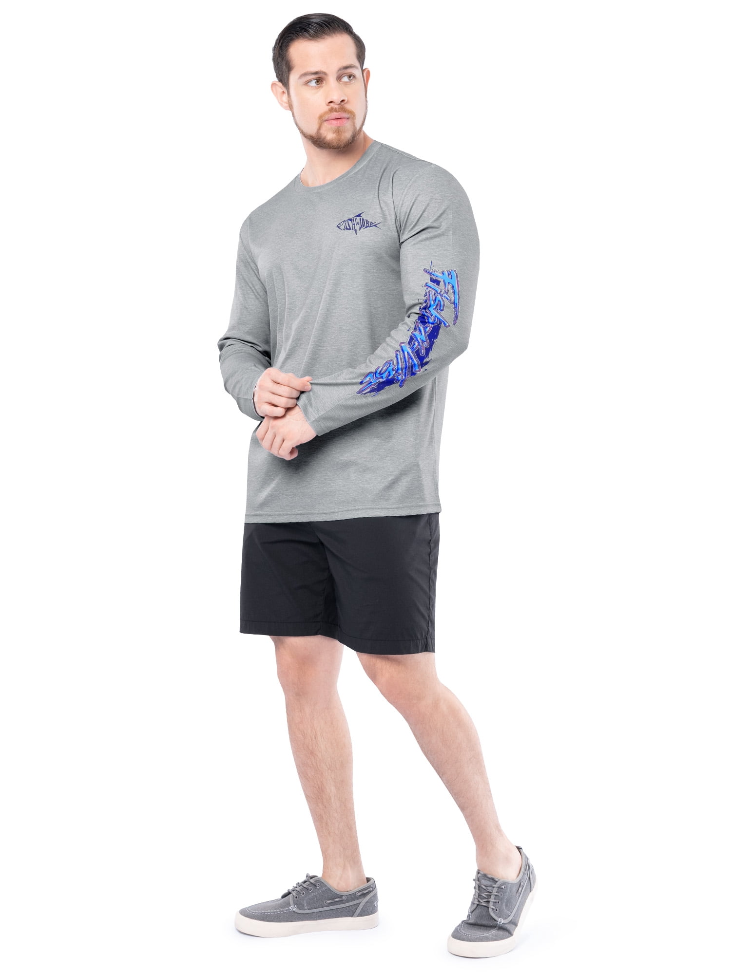 Fish N Vibe Men's Sublimated Long Sleeve Performance Tee, Microchip Sub/Midniute Marlin, 2XL