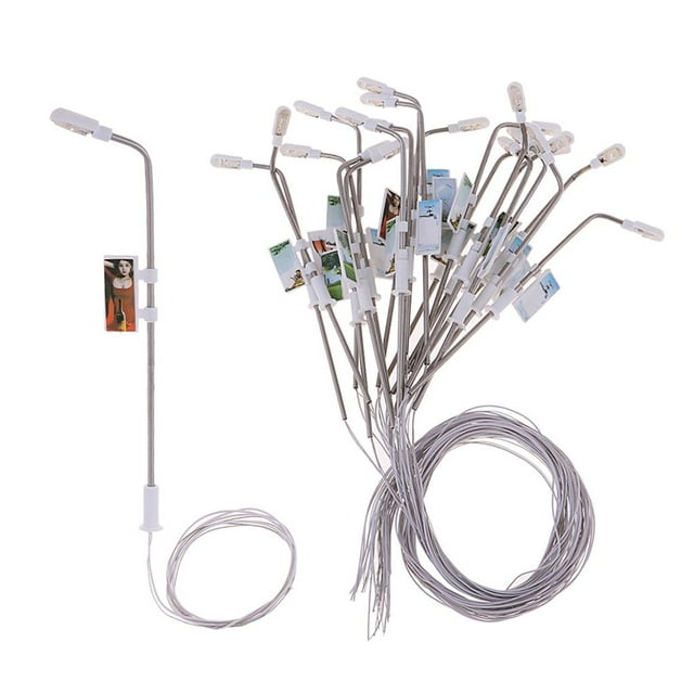 Esquirla 20 Pcs Échelle 1:200 Échelle HO Lampadaires DEL pour Table de Sable Décor de Modèle 7,5 cm