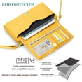thumbnail image 3 of Peacocktion Cartera Para Mujer Monedero Tarjetero Con Rfid Gran Capacidad Bolso Bandolera Embrague 2 Correas Amarillo, 3 of 5
