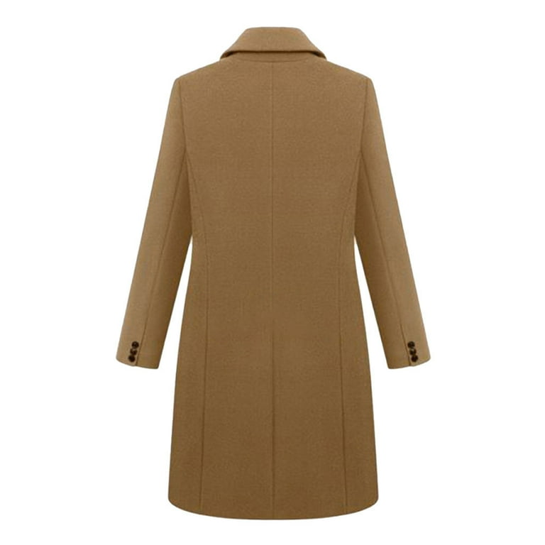 新品タグ付き✨ アンシェヌマン Cashmere Blend Pea Coat Trench Coats for Women,2022 Plus Size Lapel Double Breasted