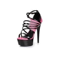 thumbnail image 4 of Ellie Shoes E-609-Aurore 6" Heel Womens Sandal with Multiple Straps. 9 / Black/Pink, 4 of 5