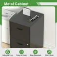 thumbnail image 4 of 2 Drawer File Cabinet, Black Metal File Cabinets for Home Office，2- Drawer File Cabinet with Lock, Small File Cabinet,Two Drawer Vertical File Cabinet for Letter, 4 of 7