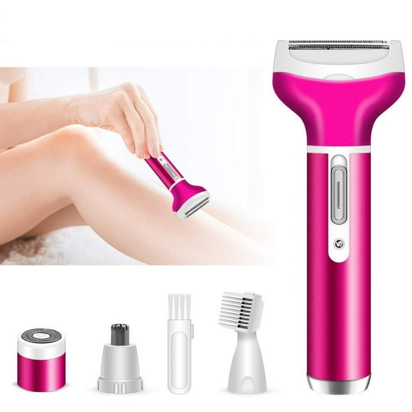 Electric Razor for Women, Lady Electric Shaver, 4 in 1 Rechargeable Cordless Painless Wet & Dry Body Hair Remover Bikini Trimmer for Bikini line Arm Armpit Face Legs Underarms