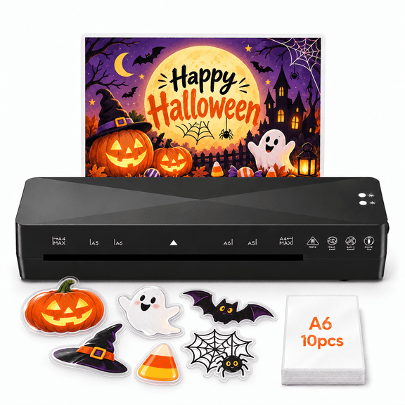 9 Inch A4 Laminator Machine, Fast Warm Up Thermal Laminator with Hot & Cold Modes, ABS Jam Release, Bubble-Free Laminating for Home Office, School & Documents, Black