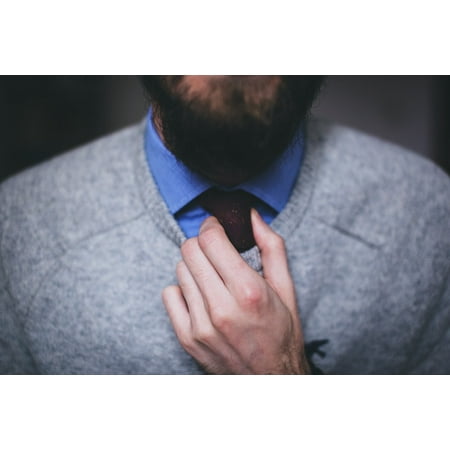 Canvas Tie - Canvas Print Hand Necktie Male Beard Tie Fashion People Adult Stretched Canvas 10 x 14