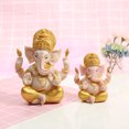 thumbnail image 3 of Set de estatuas de resina de Ganesha con el Señor Ganesha y su bebé, 14 cm, 600 g, 3 of 3