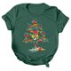 thumbnail image 1 of Gibobby Camisas de Navidad para mujer Navidad Copa de de nieve Muñeco de nieve Estampado O Cuello Camiseta Blusa Manga corta(Verde,CH), 1 of 3