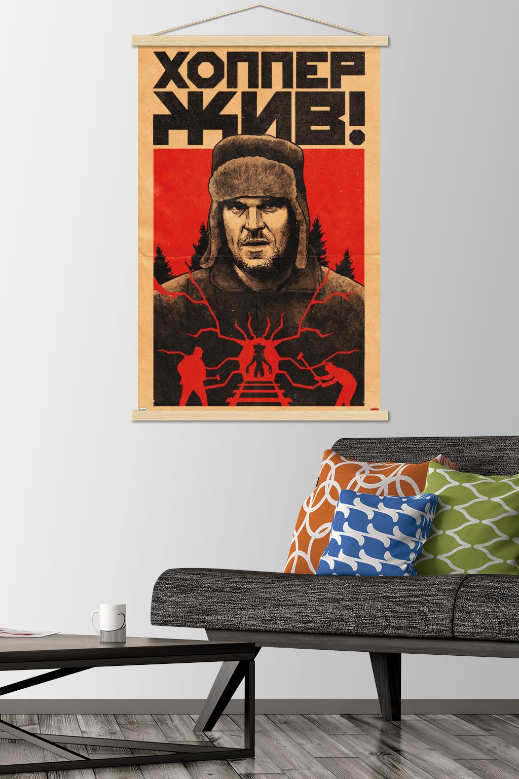 Netflix Stranger Things: Season 4 - Hopper Tracks Wall Poster with Magnetic Frame, 22.375" x 34"