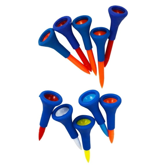 Pitycbo 10 Pieces Soft Rubber Cushion Top Golf Tees Golf Accessories Short and Medium