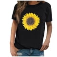thumbnail image 1 of Pompotops T-Shirt à Manches Courtes Imprimé Tournesol pour Femmes, 1 of 1