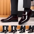 thumbnail image 5 of YUEHUA Men's Wingtip Oxfords, Leather Dress Shoes Flexible Forefoot for Work & Business Comfort Lightweight Lace Classic Formal Shoes, 5 of 10