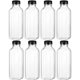 thumbnail image 1 of Juego De 8 Botellas De Plástico Transparentes Con Tapas Negras Atornilladas Contenedores Para Almacenamiento De Bebidas Y Jugos Para Uso En Cocina Y Hogar, 1 of 4