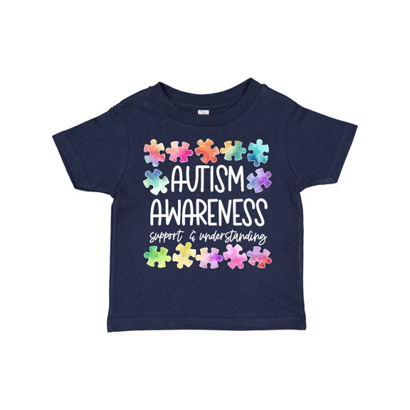 Inktastic Autism Awareness Support and Understanding Puzzle Pieces Boys or Girls Toddler T-Shirt