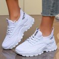 thumbnail image 2 of Women's Mesh Running Shoes Breathable Lightweight Non Slip Platform Athletic Sneakers for Gym Walking Daily White Size 9, 2 of 4