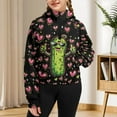 thumbnail image 7 of Uourmeti Love Heart Cool Cucumber Girls' Zipper Neck Sweatshirt with Pocket Fall Winter Girls Hoodies Sporty for Daily Wear Size 9-10, 7 of 7
