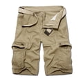 thumbnail image 1 of SDNall Men Casual Solid Fashion Zipper Button Pockets Cropped Cargo Shorts, 1 of 9