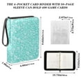 thumbnail image 3 of Trading Card Binder Album 400 Pockets 50 Removable 4-Pocket Pages Waterproof Turquoise Bubbles, 3 of 6