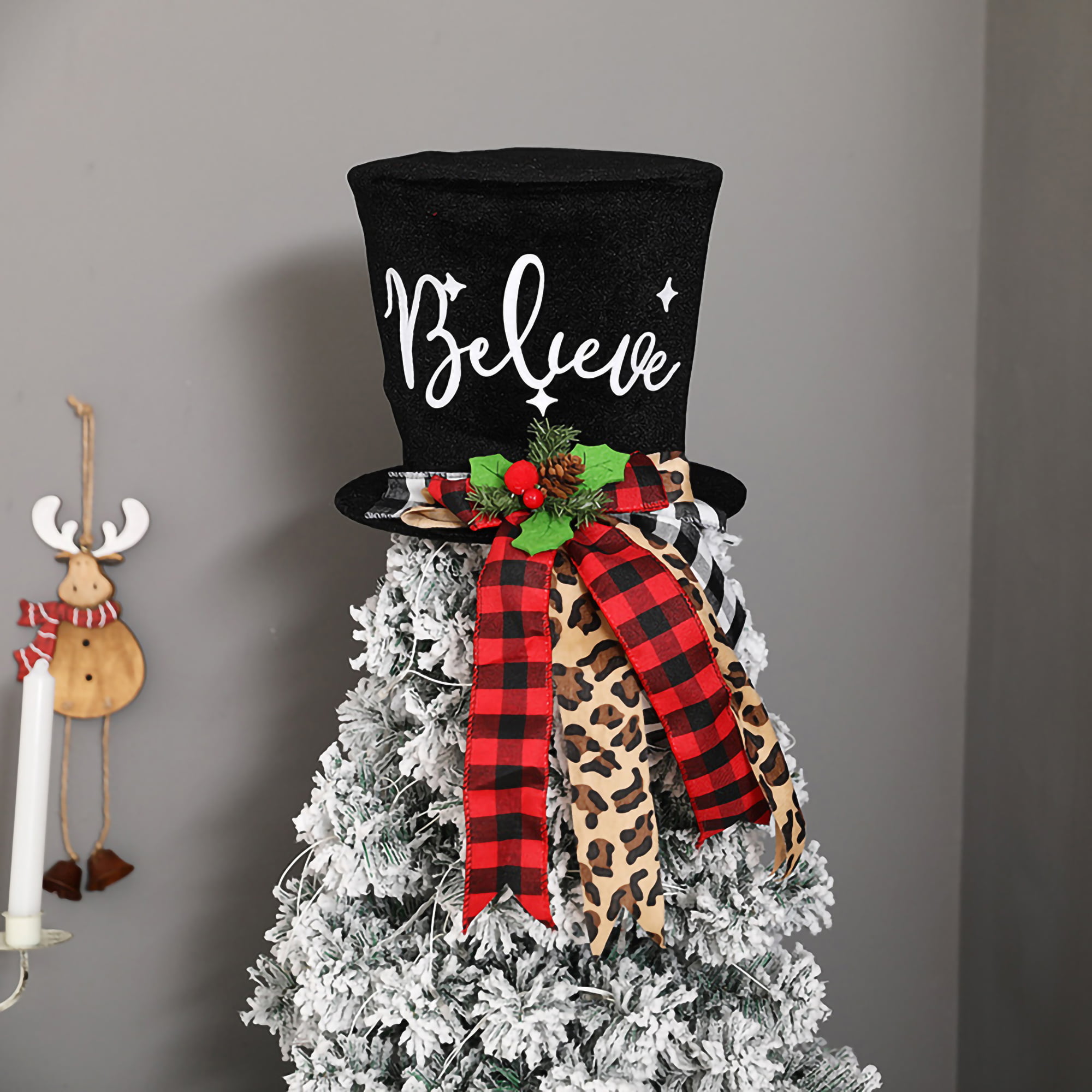 fremtid auktion Kontinent Amuver Christmas Tree Topper Hat, Bowler Derby Nutcracker Topper Ornament -  Walmart.com