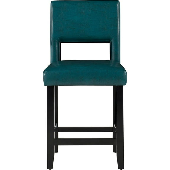 Medieval Bar Stool - Solid Wood Counter Height Stool with Backrest - Kitchen Bar Chair