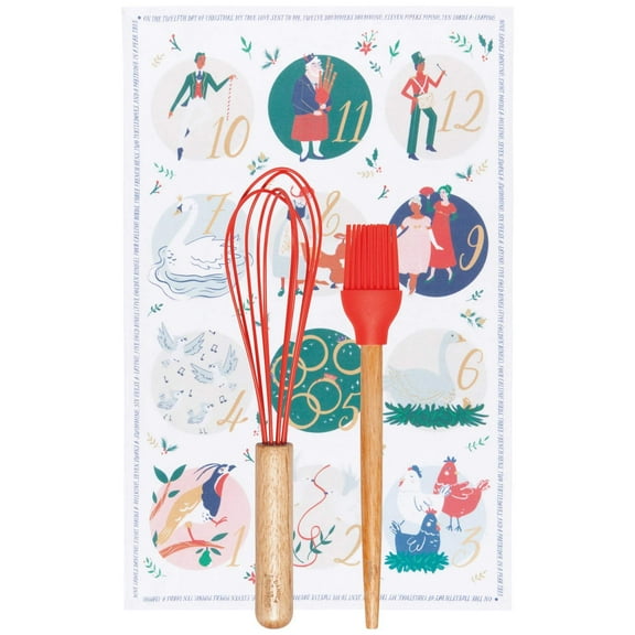 12 Days of Christmas Whisk Brush and Dishtowel Set of 3