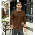 thumbnail image 4 of COOFANDY Mens Long Sleeve Henley T-Shirts Basic Thermal Pullover Stretch Tee Shirts Fashion Casual Tops, 4 of 6