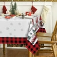thumbnail image 3 of Christmas Tablecloth 60×84 Inch Rectangular, Dogs Truck Farm Snow Washable Table Cover for Party Picnic Dinner Decor, 3 of 6
