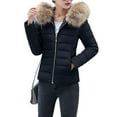thumbnail image 4 of VNKIDY Women Parkas Fashionable Solid Color Lightweight Cotton Padded Short Coats Long Sleeve Zipper Hooded Slim Fit Jacket For Winter Outings Daily Wear Versatile Outerwear, 4 of 4