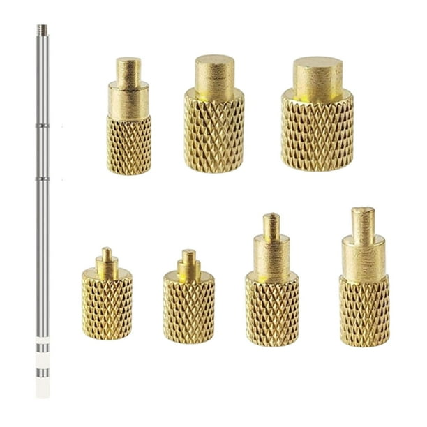 Kit de 7 adaptadores para soldador, puntas moleteadas de latón, para una inserción precisa. T12