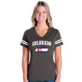 thumbnail image 1 of Womens Colorado Flag Football V-Neck T-Shirt, 1 of 5