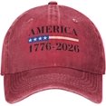 thumbnail image 1 of 1776-2026 America Anniversary Hat Adjustable Baseball Cap, 1 of 6