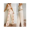 thumbnail image 4 of Yunliwuli Women 2 Piece Outfits Floral Print Tie Front Tank Tops and Wide Leg Pants Set Streetwear Beach Vacation Clothes, 4 of 9