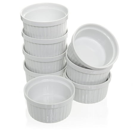 Porcelain White Ramekins Set, Souffle & Creme Brulee 4 oz (Set of (Best Creme Brulee Set)
