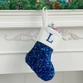 thumbnail image 2 of Odeerbi Family Initial Christmas Stocking Knit Xmas Socks Decoration Christmas Letter Solid Wool Stocking Pendant Christmas Decorations Gift Bag Socks Blue, 2 of 4