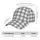 thumbnail image 2 of Fotbe Gray Checkboard Gorro Clásico de Béisbol, Gorra Ajustable con Broche Snapback, Gorro de Exterior de Algodón Suave, 2 of 6