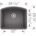 thumbnail image 3 of BLANCO DIAMOND Single Undermount - Cafe Brown, 3 of 7