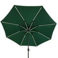 thumbnail image 4 of Calypso II 11-ft Octagon Market Umbrella with Solar LED Strip Lights - Hunter Green - Breez-Tex Canopy, 4 of 9
