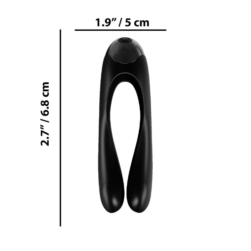 Satisfyer Candy Cane Silicone Rechargeable Mini Finger Vibrator, Black