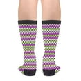 thumbnail image 2 of Chaussettes Unisexes en Coton Décontracté - Chaussettes Ondulées Rose Vert, 2 of 5