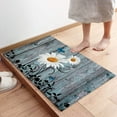 thumbnail image 3 of Kitchen Rugs and Mats Set Non-Slip Cushioned Anti-Fatigue Floor Mat Machine Washable 2 Pieces Rug Set Kitchen Mats,Rustic Floral Yellow Daisy Butterfly on Rustic Blue Wooden, one size, 3 of 6