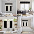 thumbnail image 6 of Black Vintage Kitchen Curtains Sets for Windows 24 Inch Length, Geometric Stripes Simple Lines Rod Pocket Window Treatments Tier Curtains and Valances Set for Bedroom/Bathroom, 6 of 8